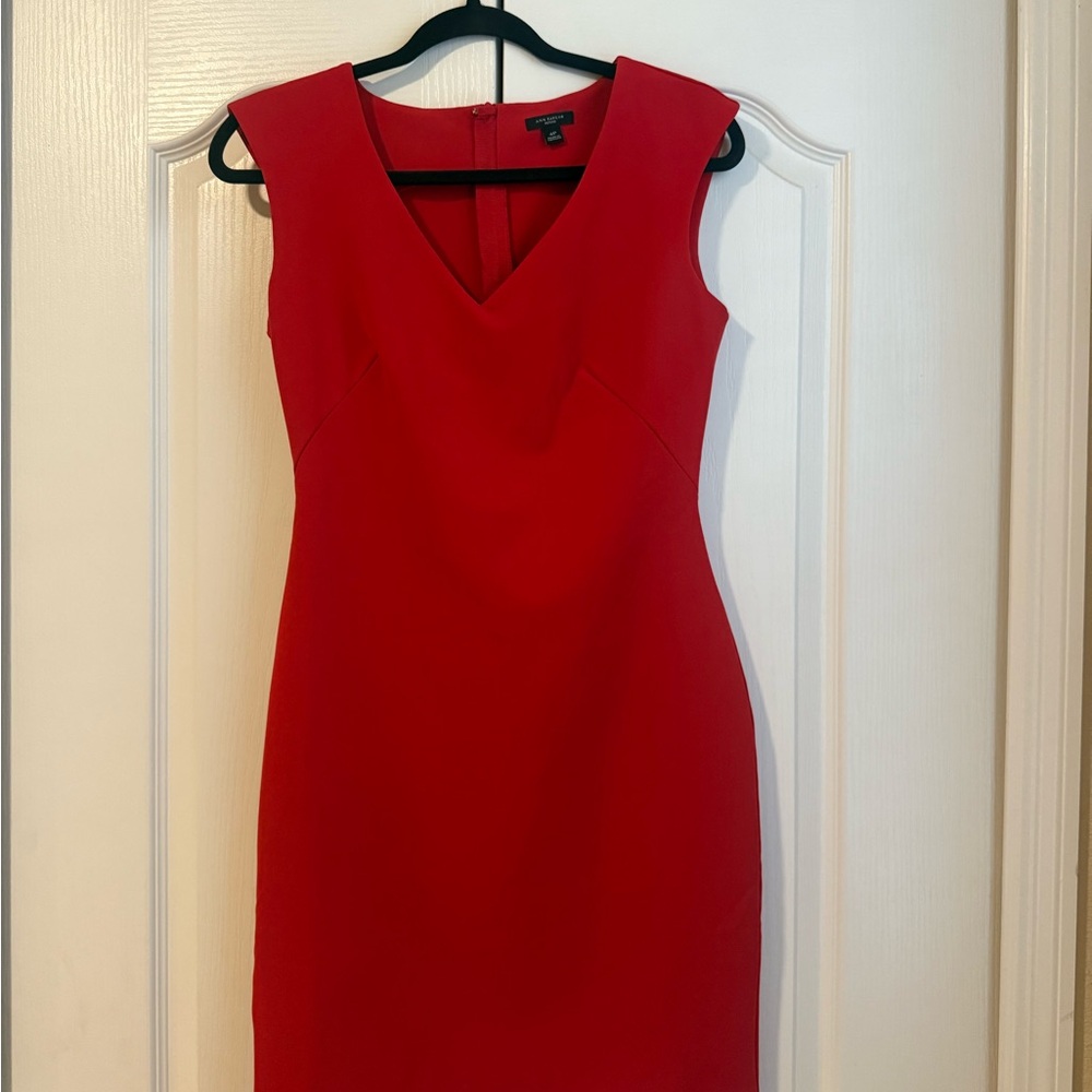 Ann Taylor Vivid Red Midi Dress